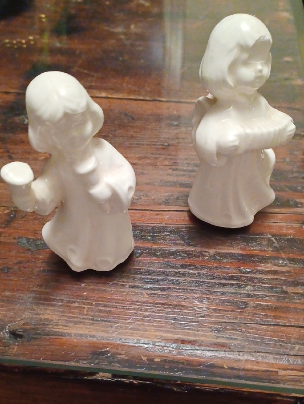White Ceramic Angel Figurine Pair